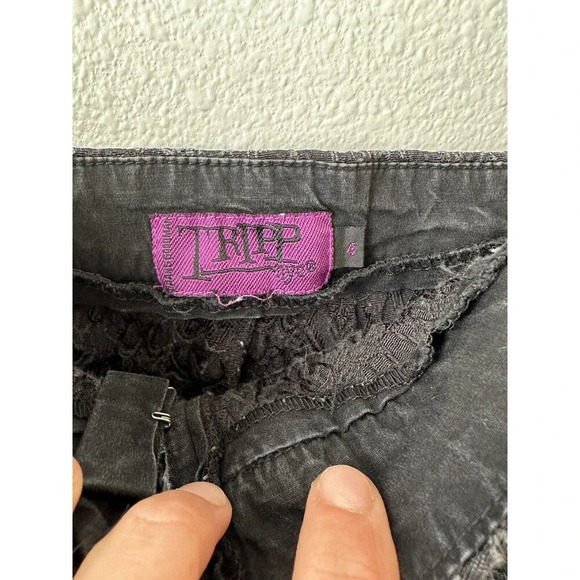 Tripp Nyc Vtg‎ Corset Top Womens 4X Black Floral Lace Goth Rockabilly Punk Y2K - Picture 3 of 8